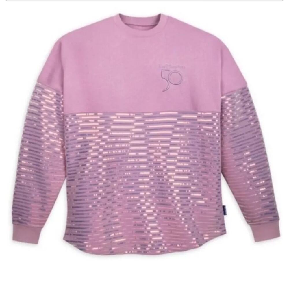 Walt Disney World 50th Anniversary EARidescent Sequined Spirit Jersey crew XS